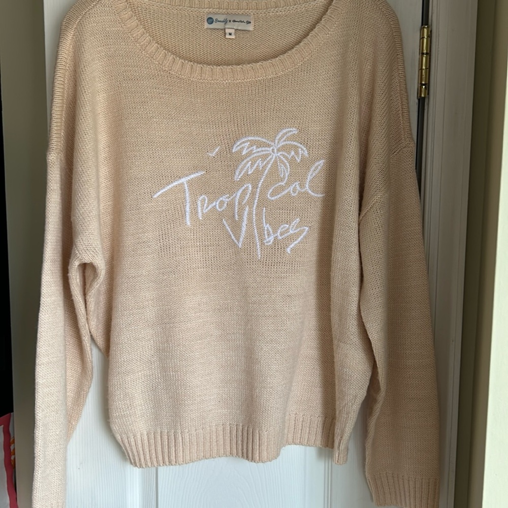 Beachly By Goldfish Kiss Tropical Vibes Pullover Sweater Size M